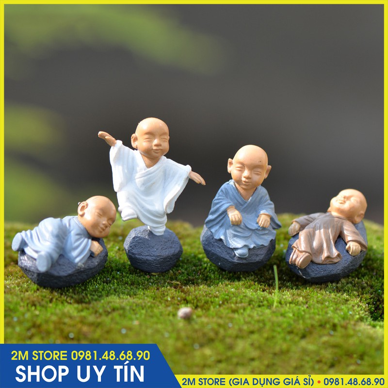 (CHỌN DÁNG) Phụ Kiện Trang Trí Tiểu Cảnh Terrarium Chú Tiểu Mini 4 Tư Thế