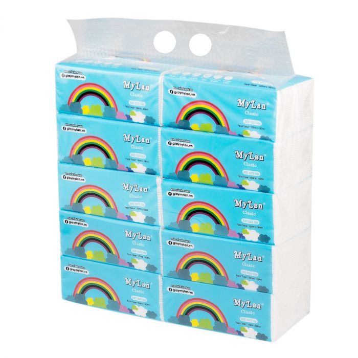 [HỎA TỐC]  Thùng 30 Gói Khăn Giấy Rút Cầu Vòng MyLan 3 Lớp (100 Tờ/gói) dai mịn tiết kiệm - HTpaper