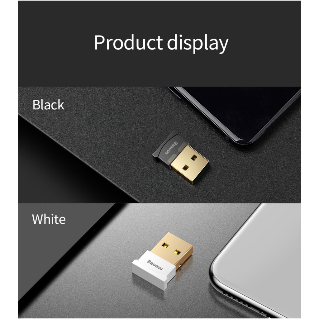 [Tiện ích] USB Bluetooth 4.0 BASEUS hỗ trợ Aptx dùng cho máy tính để bàn hoặc laptop KHÔNG CẦN CHẠY DIRVER | BigBuy360 - bigbuy360.vn