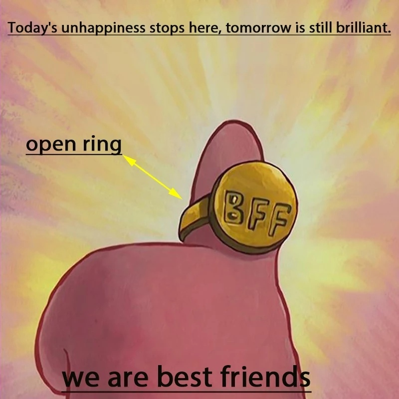 Nhẫn Hở Tùy Chỉnh Khắc Hình SpongeBob Dễ Thương Thời Trang Cho Nam Và Nữ