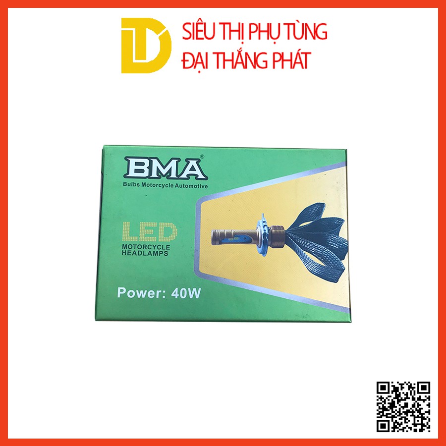 Đèn pha Led xe máy BMA F5 2 tim đa năng cho các loại xe chân H4-T19 siêu sáng 2 chế độ pha trắng cos vàng