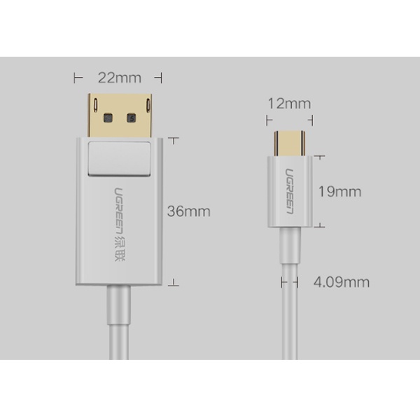 Cáp Chuyển Đổi USB Type-C To Displayport dài 1,5m Ugreen 40420 - Hàng Chính Hãng