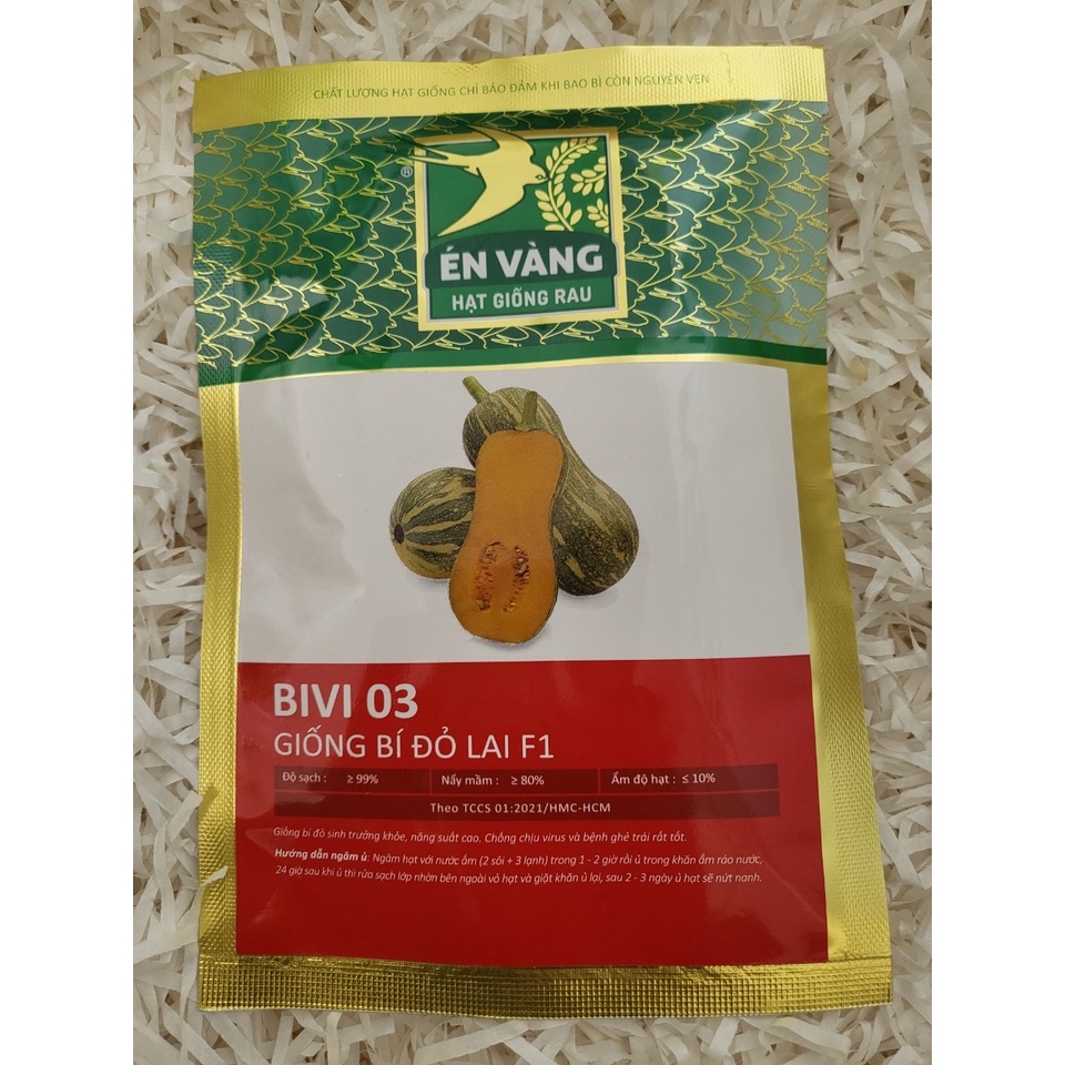 Hạt giống bí đỏ lai F1 Bivi 03 Én vàng gói 100 hạt