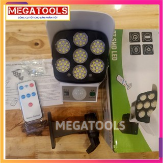 Đèn năng lượng mặt trời giả camera 7 bóng tự động BẬT TẮT chống trộm chống nước ip67 có điều khiển cảm biến chuyển động