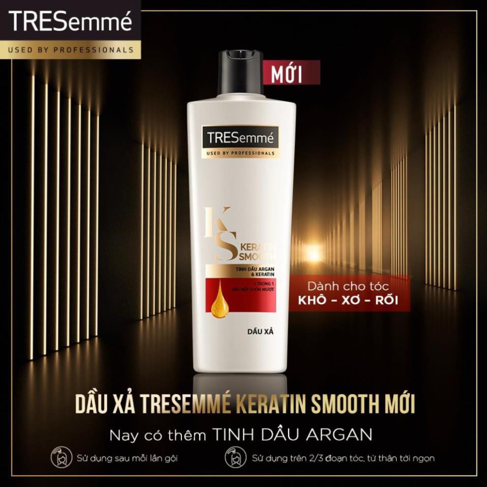 mailinh_4647 [Uni] Combo Gội 640G + Xả 620G Tresemmé Keratin Smooth Tinh Dầu Argan Và Keratin Vào Nếp Suôn Mượt