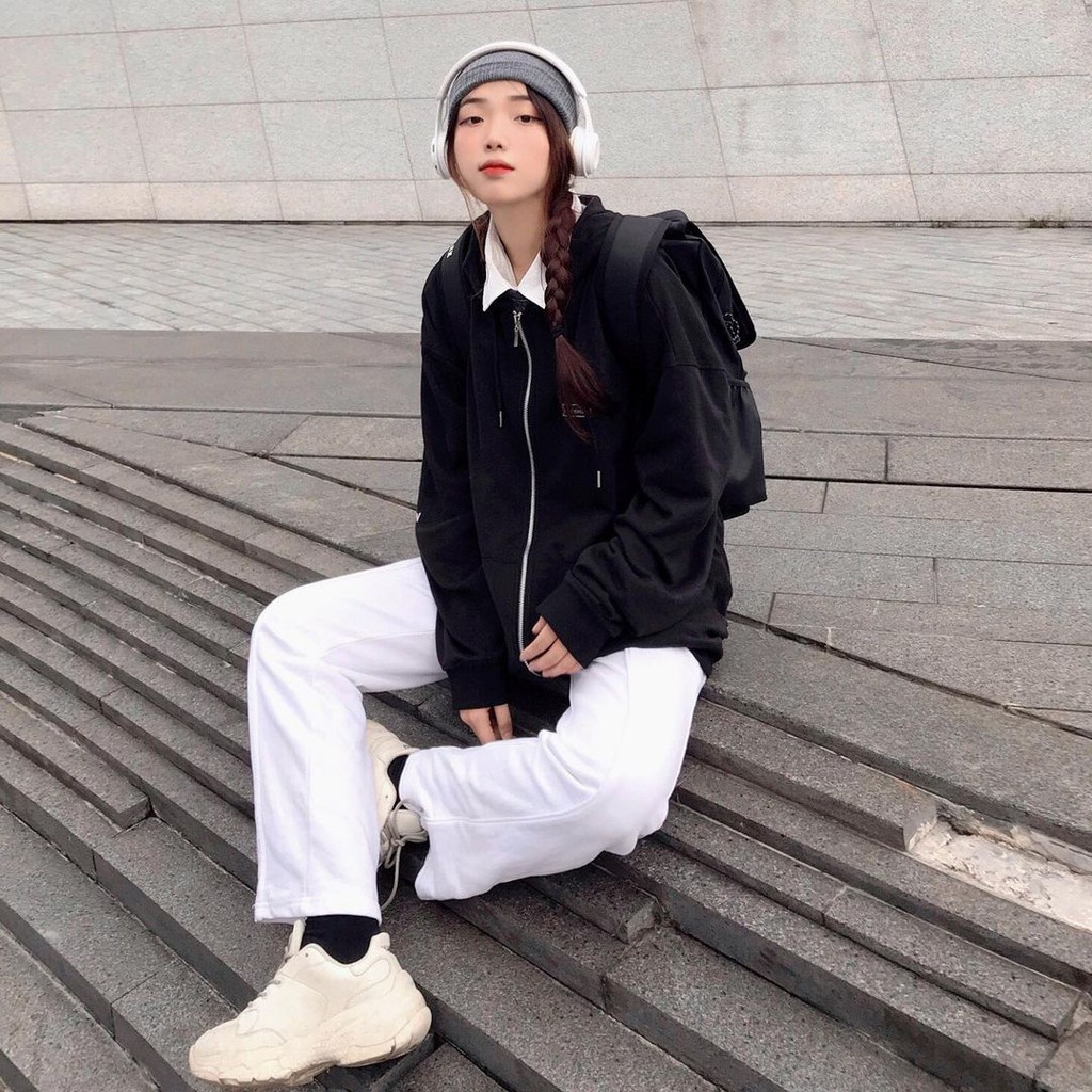 Áo khoác hoodie zip nam nữ STN chất nỉ dày có mũ,dây kéo form rộng, khoác ulzzang unisex FFSTORE | BigBuy360 - bigbuy360.vn