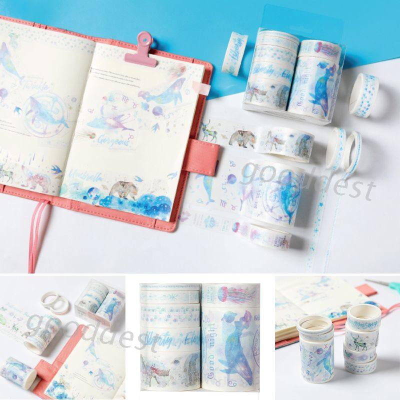Bộ 7 cuộn băng keo washi trang trí sổ tay