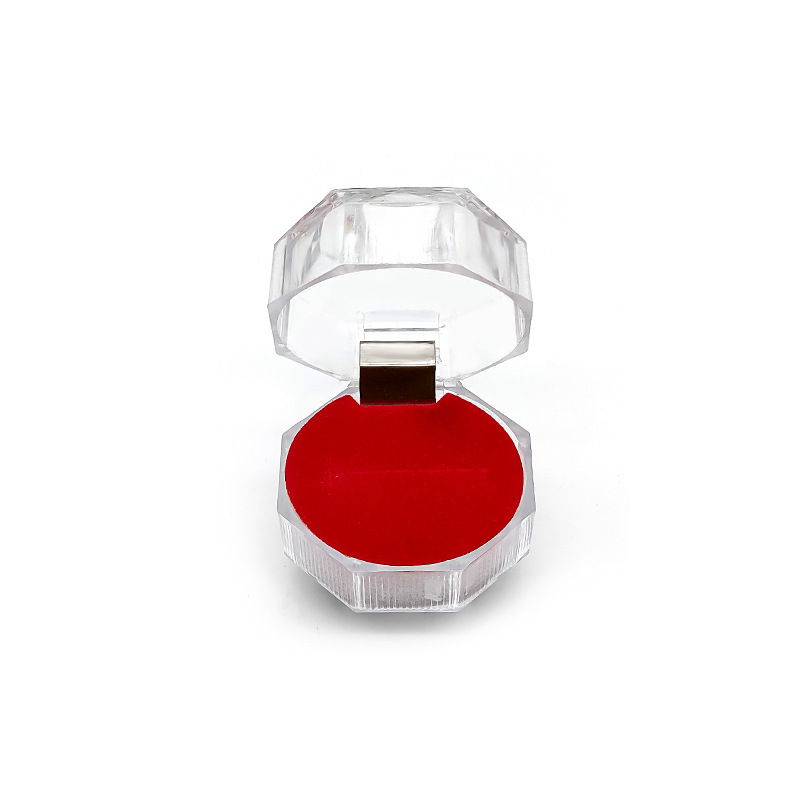 Transparent Acrylic Earring Storage Display Case Portable Crystal Ring Box Wedding Jewelry Gift Holder Package Box