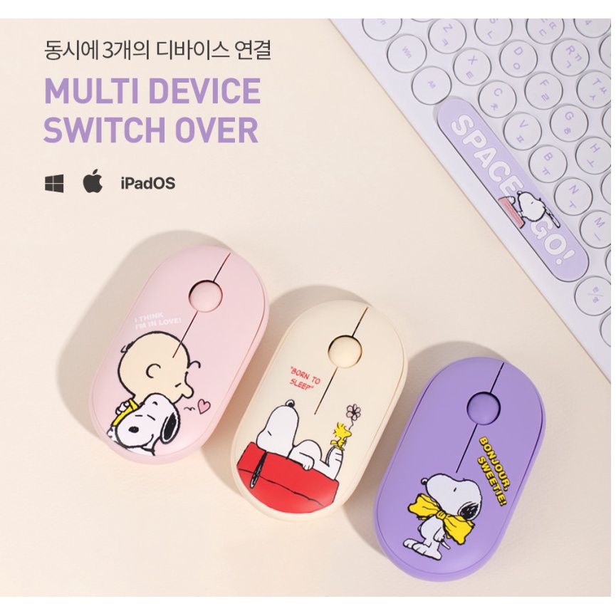 Chuột Bluetooth Không Dây 2.4ghz PEANUTS Snoopy Cho Apple laptop TABLET NOTEBOOK TABLET