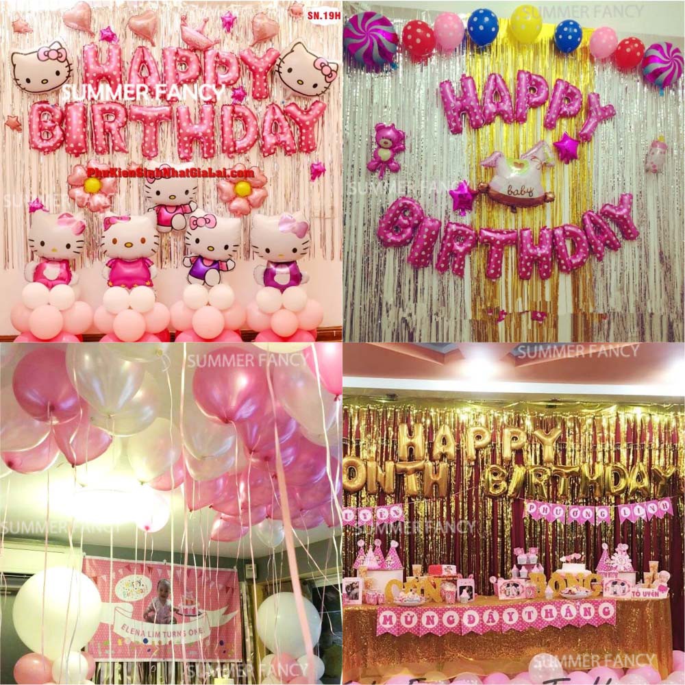 Set 100 bong bóng nhũ + 2 rèm + bơm tay + 5 cuộn keo dán bóng - Decorating party