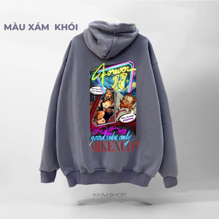 Áo Nỉ HOODIE MIKENCO AR TECHNOLOGY, Áo hoodie XANH LÁ unisex nam nữ form rộng oversize chất liệu Nỉ bông cao cấp