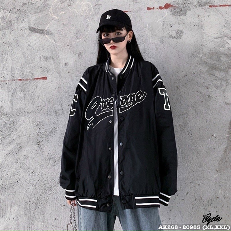 Áo Khoác Dù Nam Nữ Hàng QC Cao Cấp Bomber Dù Gió 2 Lớp Form Rộng Unisex Thêu QWSONE - AK2268