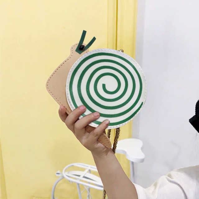 Túi đựng bao lì xì, túi hộp, túi đeo chéo da PU, túi lì xì cho bé, túi ốc sên