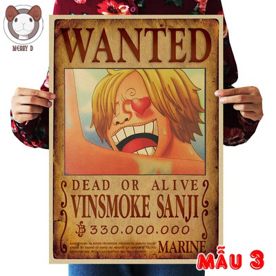 Poster 51x36cm One Piece Team Mũ Rơm Vintage - Hình Vua Hải Tặc - Luffy, Zoro, Sanji, Nami, Franky, Chopper, Robin,...