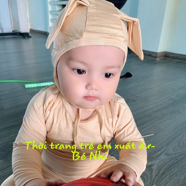 [Xả hàng] Mũ tai thỏ Minkymom freesize 0-24m cho bé trai, bé gái