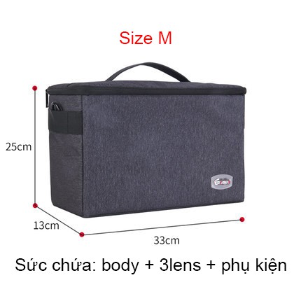 Túi máy ảnh đeo chéo kiêm túi chống sốc bảo vệ máy ảnh Eirmai nhiều size