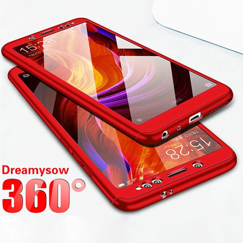 Ốp điện thoại mặt kính bảo vệ 360 độ cho Xiaomi mi 8 9 5X 6X 8SE 8Lite 9SE mi A1 mi A2