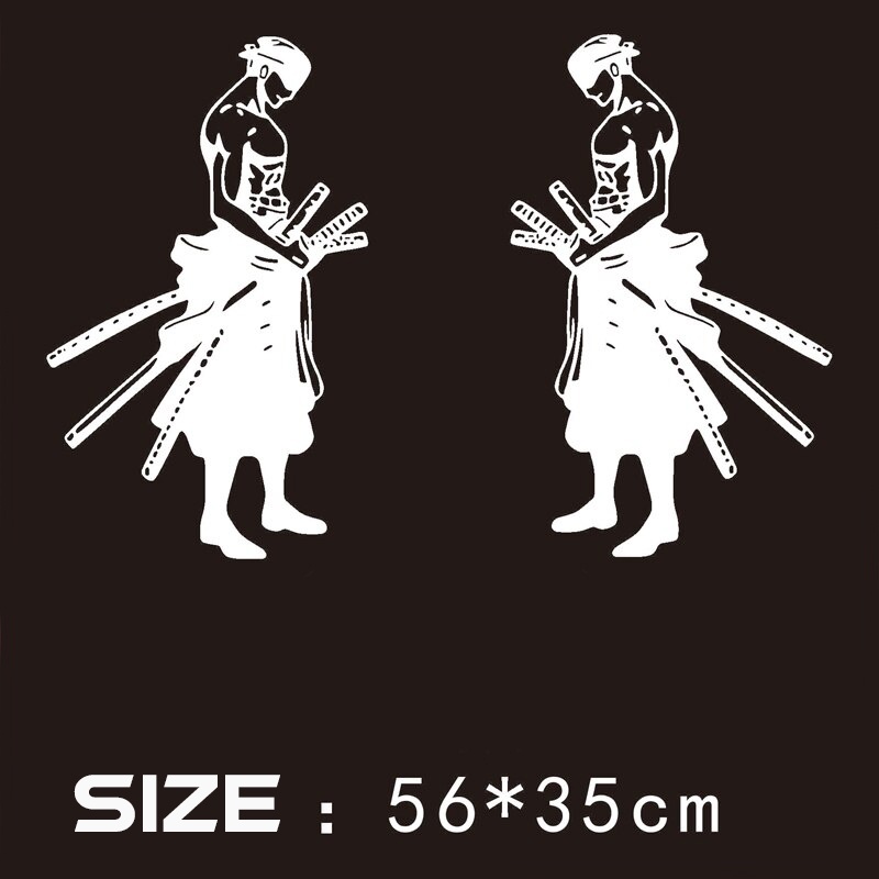 Đề Can Dán Trang Trí Xe Hơi / Mô Tô Phản Quang Hình Roronoa Zoro Tony Chopper One Piece