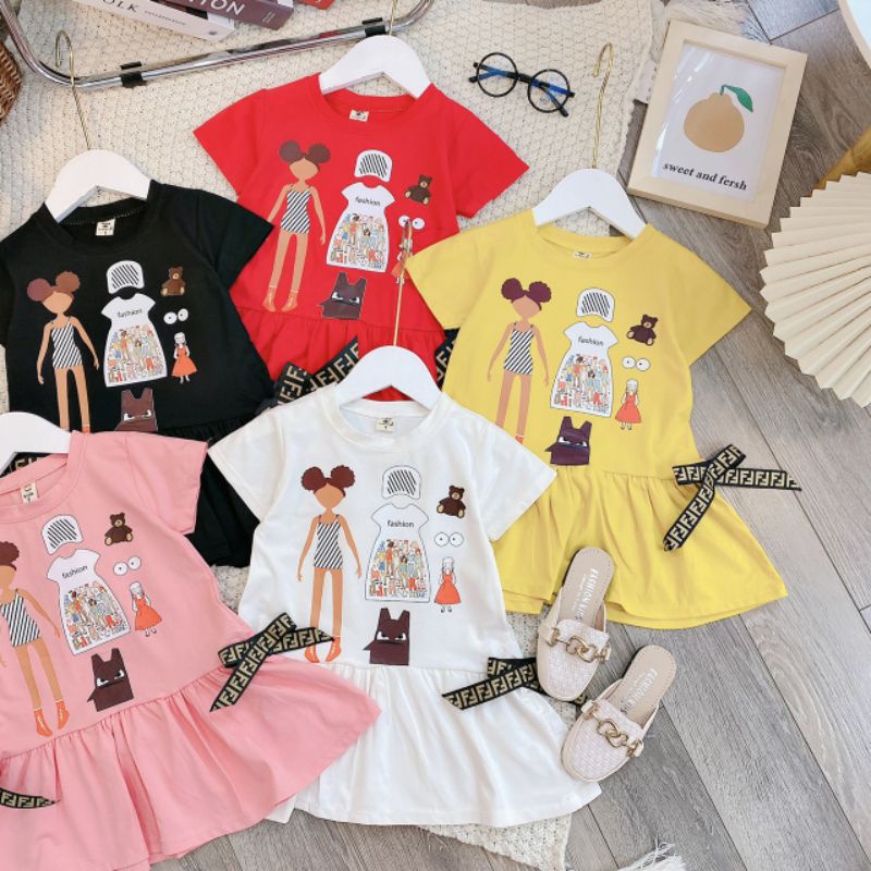 ✓10-19kg✓Váy suông đuôi cá hình cô gái cho bé từ