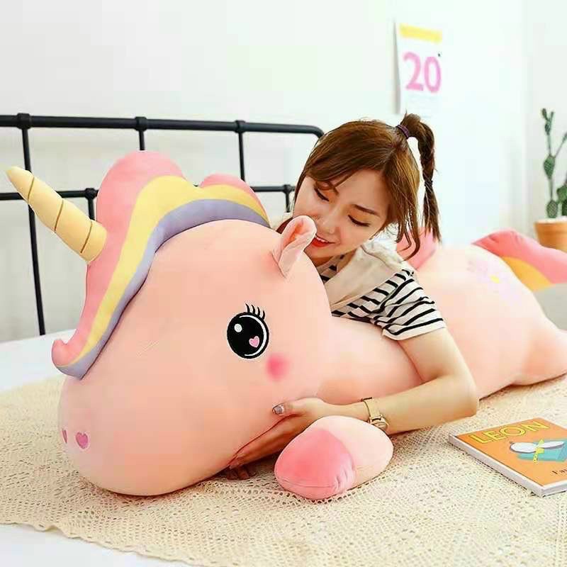 Gấu bông unicorn ⚡RẺ VÔ ĐỊCH⚡ gối ôm Ngựa kỳ lân ,ngựa pony một sừng vải nhung co dãn 4 chiều siêu mềm mịn