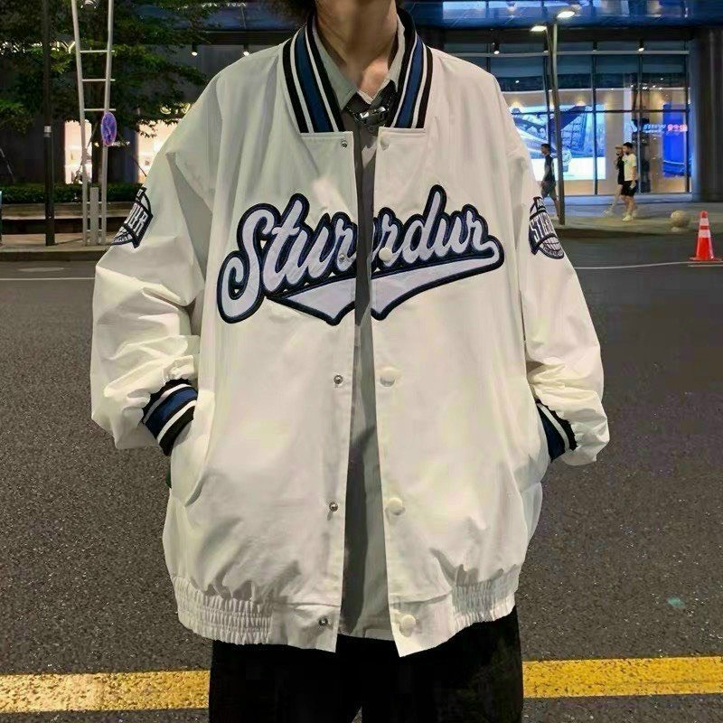 Áo Bomber 𝗙𝗥𝗘𝗘𝗦𝗛𝗜𝗣 Áo chống nắng bóng chày STUDU TRẮNG nam nữ unisex hàn quốc dễ thương varsity cao cấp giá rẻ.