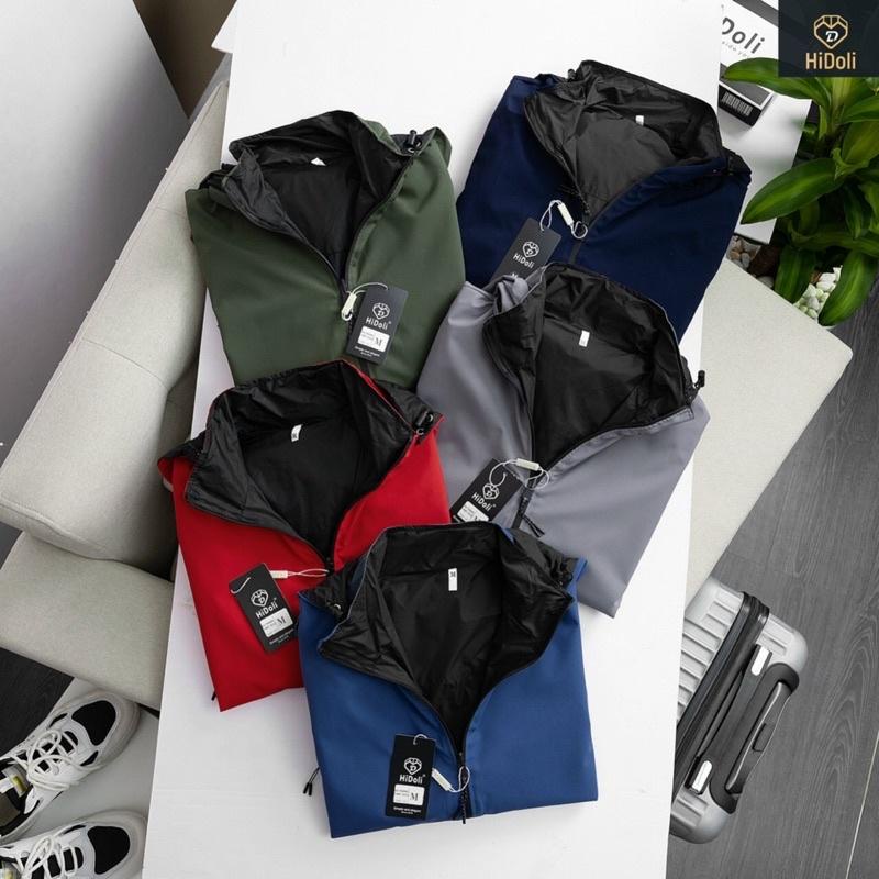 Áo khoác gió unisex 2 mặt chống thấm nước PABAKO  có 5 màu và 4 size S M L XL XXL