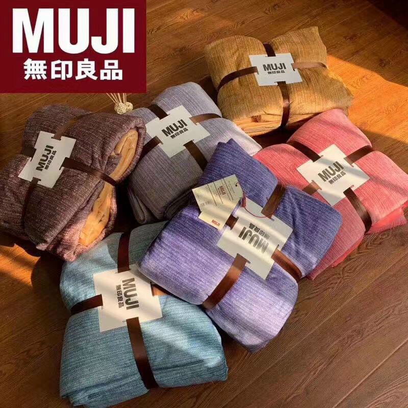 [CHÍNH HÃNG] &quot;BÁN LỖ XIN 5 SAO&quot; - Chăn ga gối nỉ Muji nhập khẩu Nhật cao câp - 4 món