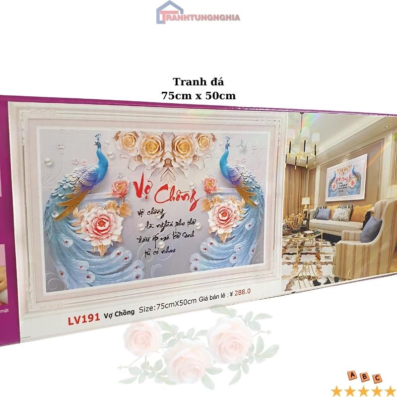 Tranh đính đá, tranh thêu chữ thập vợ chồng