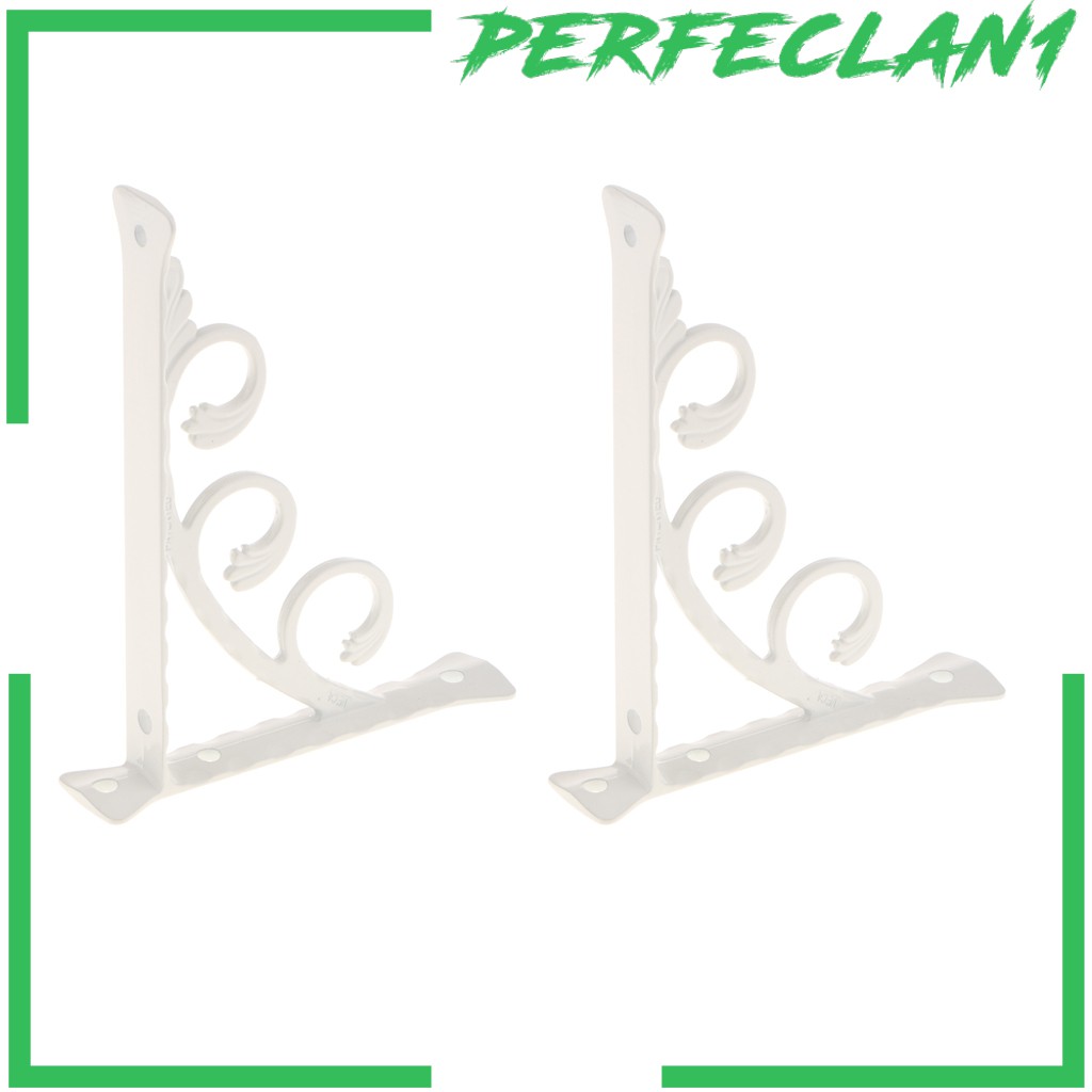1  Set 2 Giá Đỡ Kim Loại Chữ L Gắn Tường Màu Trắng