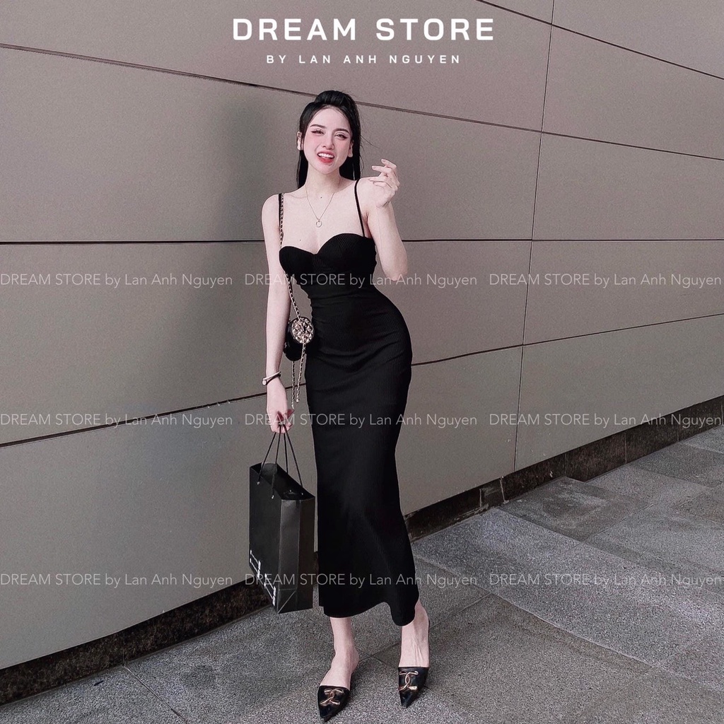 Đầm Body 2 Dây Cúp Ngực Chất Thun Gân Thích Hợp Mặc Đi Tiệc Đi Làm Đi Chơi