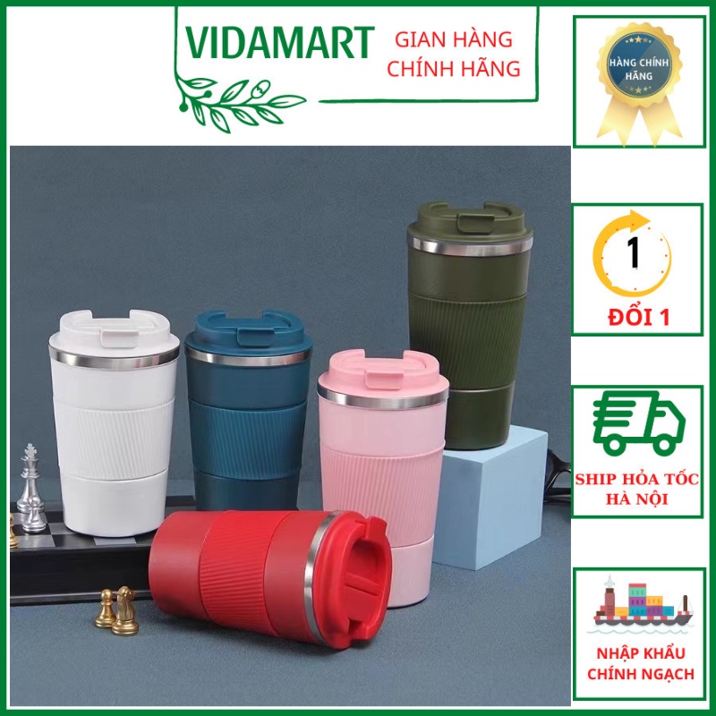 Cốc Giữ Nhiệt, Ly Giữ Nhiệt Uống Cafe - Chất Liệu Inox 304 Cao Cấp, Dung Tích 510ml Thiết Kế Trẻ Trung (Vidamart)