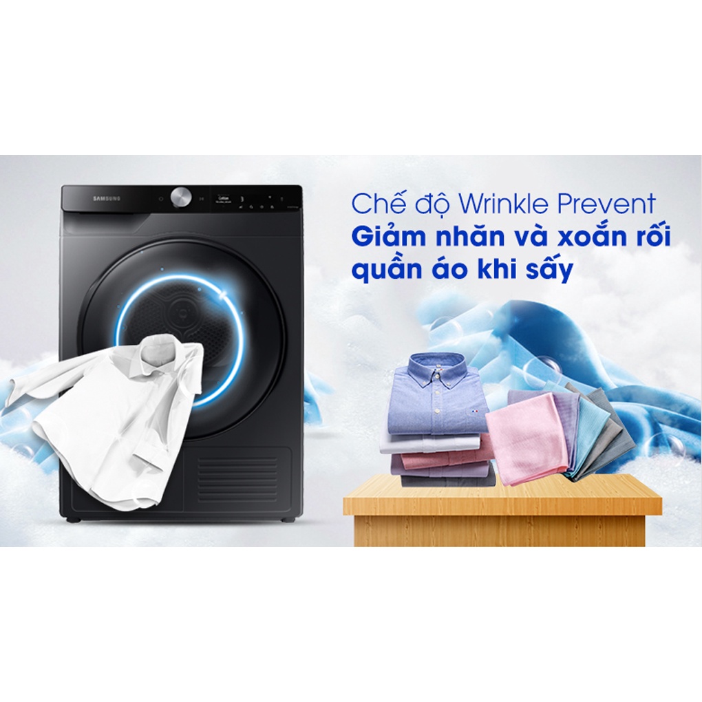 Máy sấy bơm nhiệt Samsung Inverter 9 Kg DV90T7240BB/SV 2021