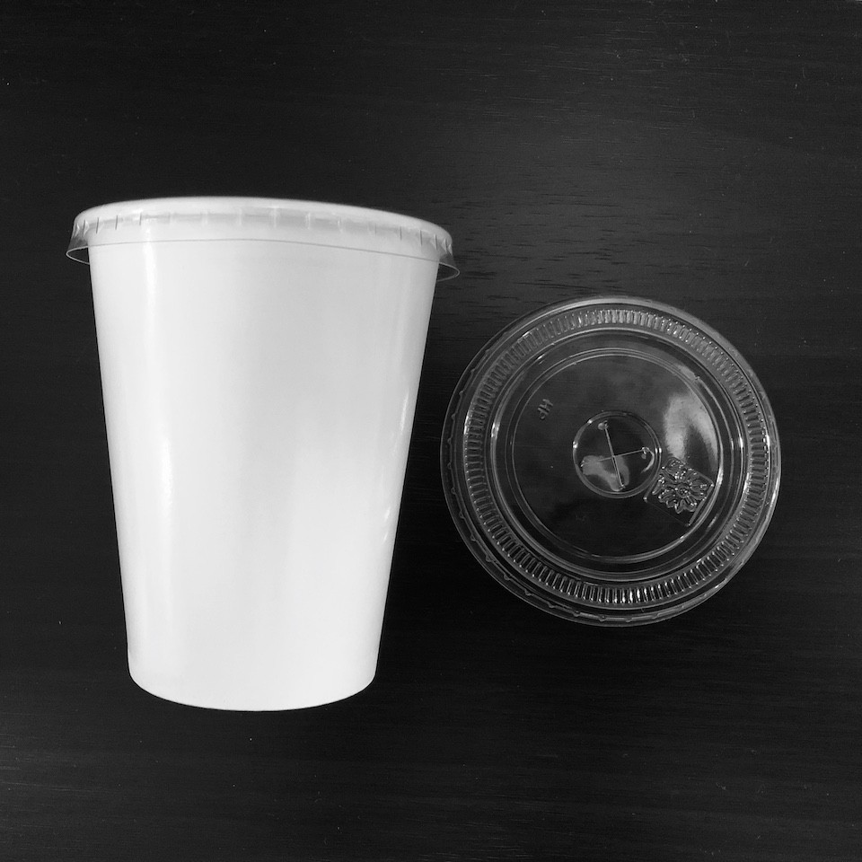 50 LY GIẤY TRẮNG KÈM NẮP BẰNG 12oz 360ml (paper cup)