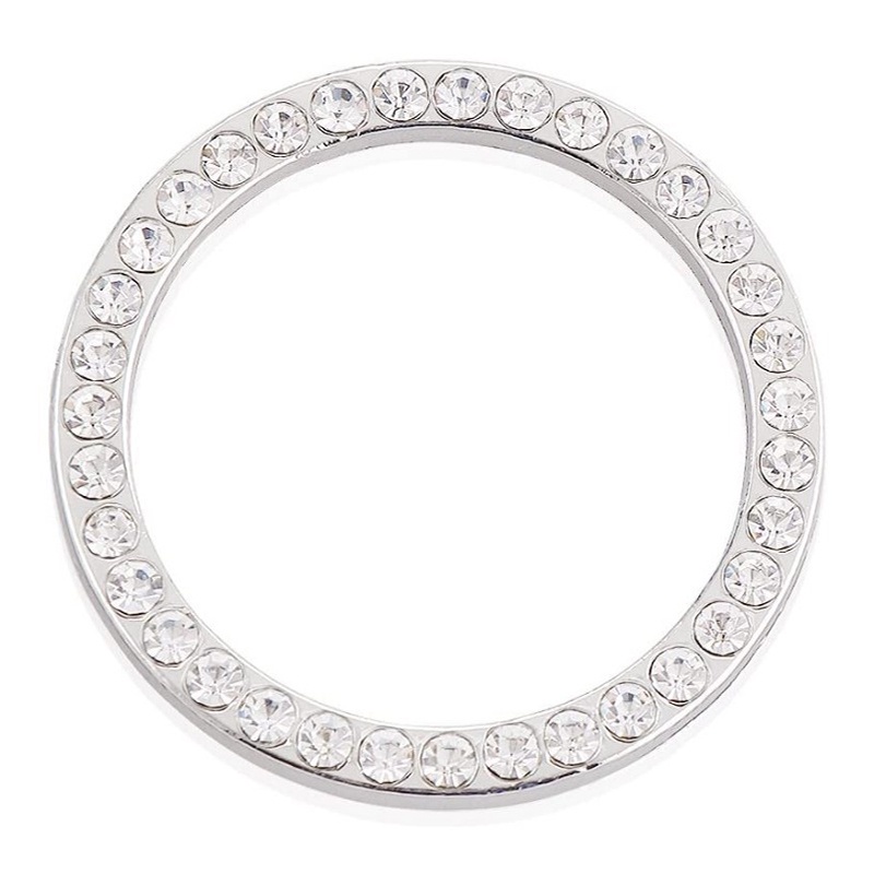 Vòng trang trí nút công tắc khởi động ô tô SEAMETAL SUV đính đá hình tròn cao cấp