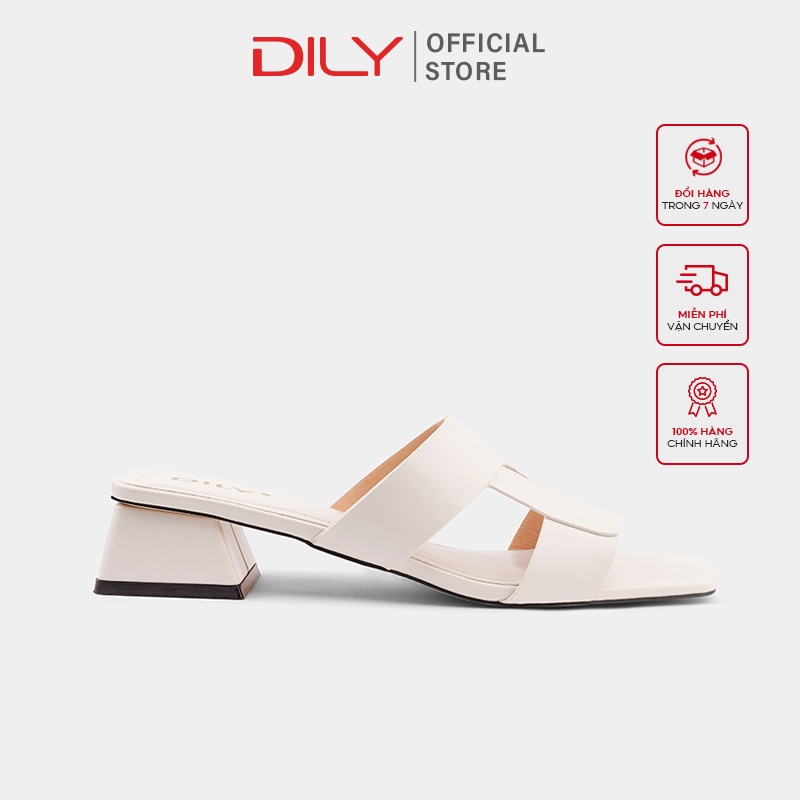 Dép guốc nữ cao gót DILY tiện lợi chữ H cao 3cm_ AA0289
