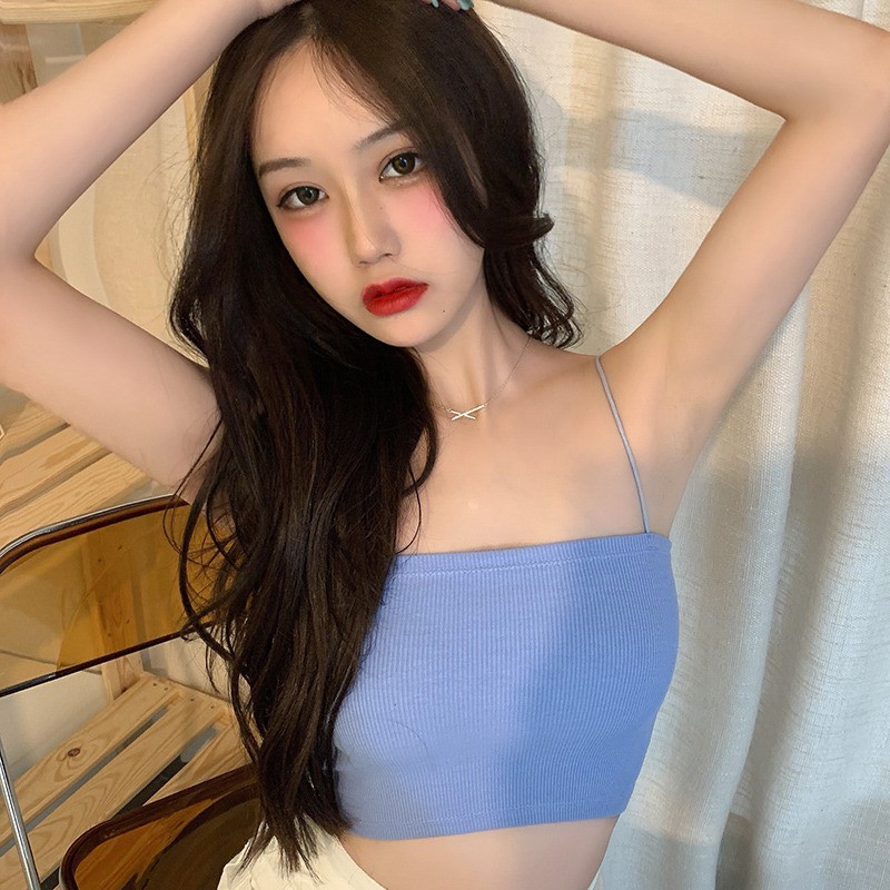 Cocory vn  Áo Croptop Trễ Vai Màu Trơn Thiết Kế Ôm Sát Quyến Rũ