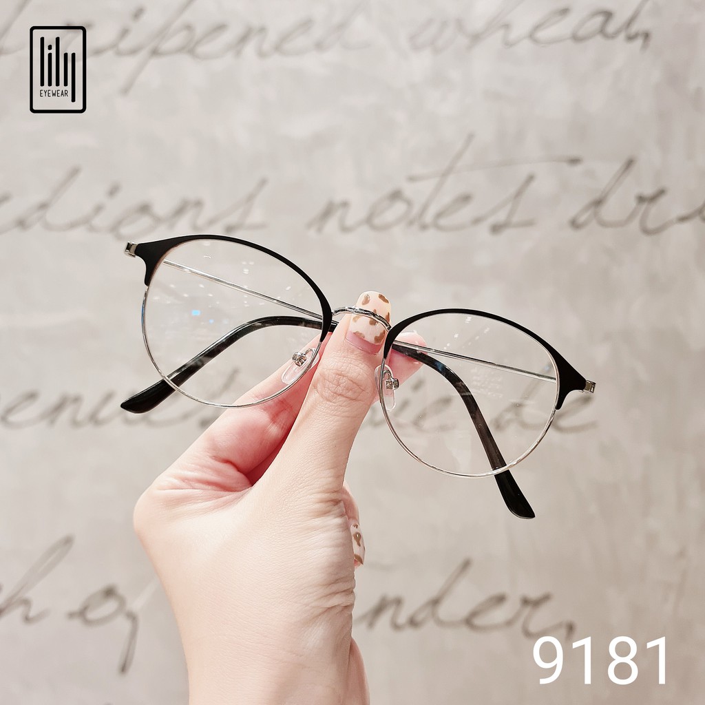 Gọng kính kim loại nam nữ Lilyeyewear mắt tròn thanh mảnh phù hợp mặt nhỏ 9181 | BigBuy360 - bigbuy360.vn