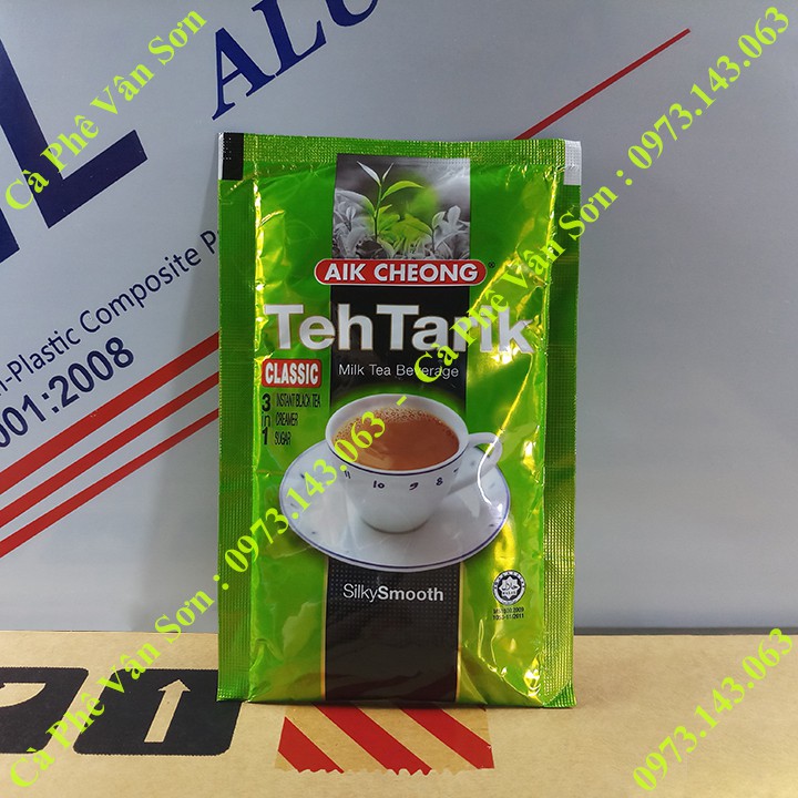 05 bịch trà sữa vị truyền thống Teh Tarik Classic 600g (15 gói * 40g) Aik Cheong