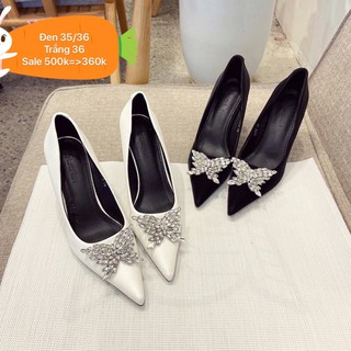 Giầy gót nhọn nơ bướm siêu xinh sale 500k=>350k, size 38