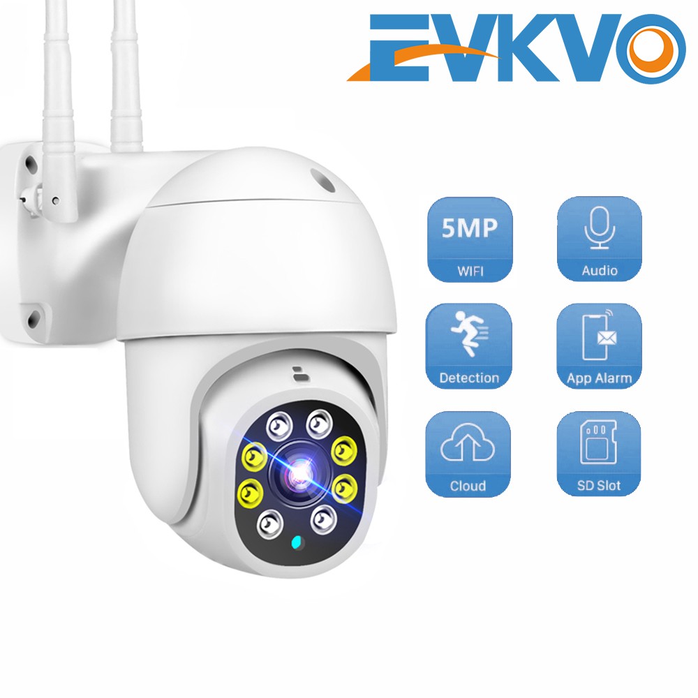 EVKVO - Theo dõi AI - Tầm nhìn ban đêm đầy đủ màu sắc - Yoosee APP UHD 5MP Outdoor Waterproof WIFI Wireless PTZ IP Camera CCTV