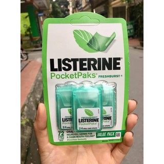 Phin ngậm thơm miệng hương bạc hà của Listerine 3 packs