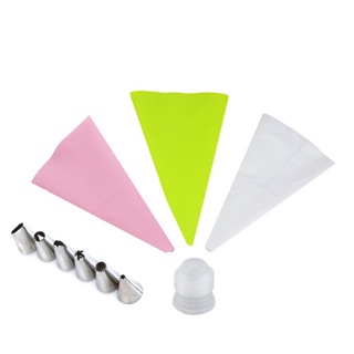 Bộ 6 đui túi silicone kèm chốt bắt bông kem