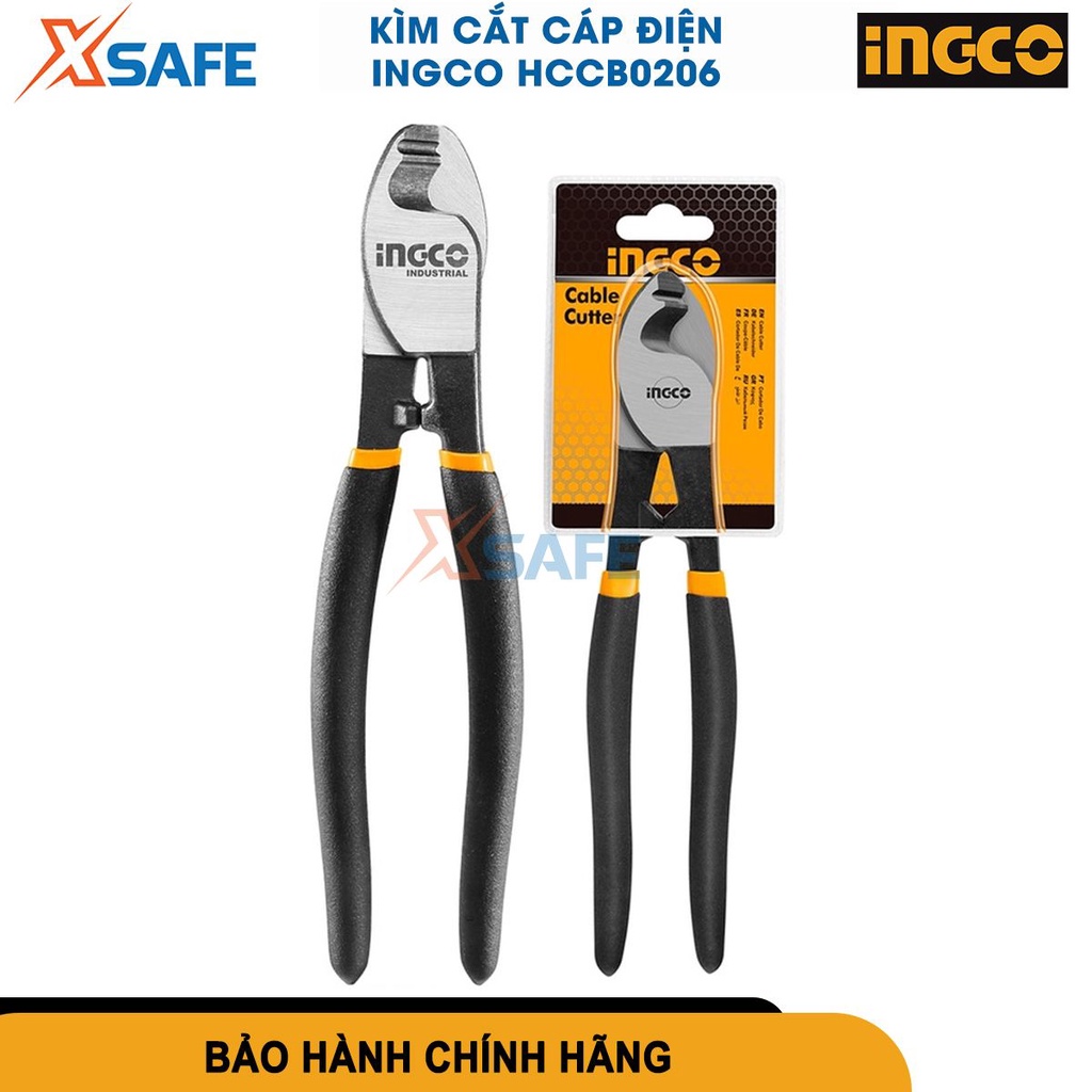 Kìm cắt cáp điện INGCO size 6-10 inch, kềm thép carbon 55 cứng cáp, đen bóng[XSAFE] [CHÍNH HÃNG]