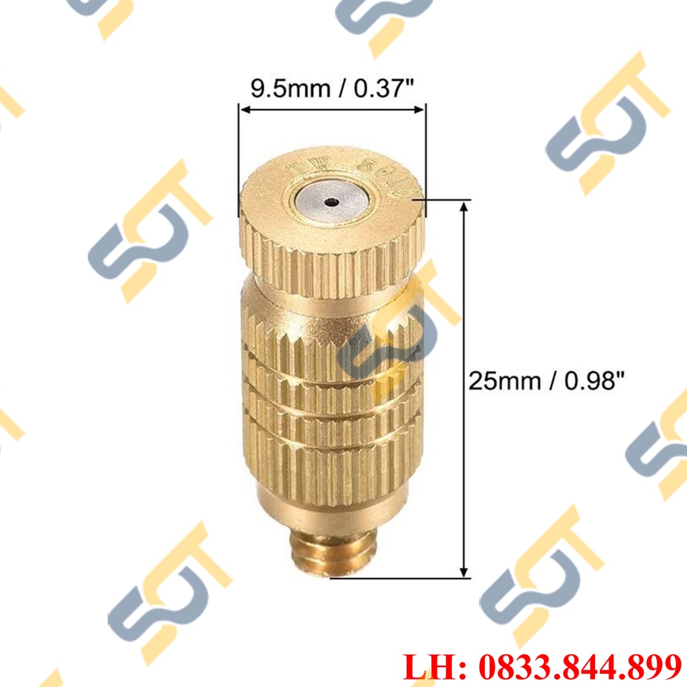Đầu béc phun sương đồng thau số 1, 2, 3 lắp đặt phun sương cafe, nhà hàng