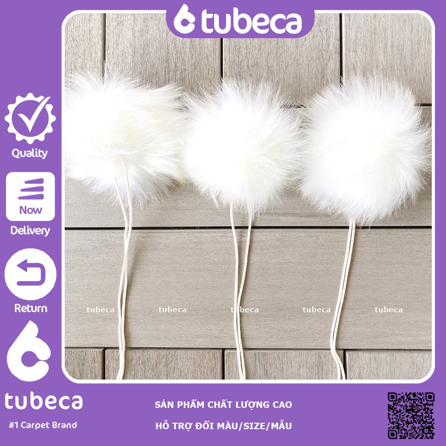 Pom pom trang trí | Tấm vải lông làm hạt pom pom như cục bông đeo móc khoá, ví, cặp, balo, điện thoại, quần áo