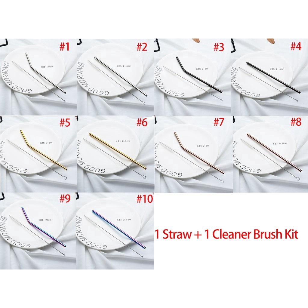 Ống hút bằng thép không gỉ kèm cọ rửa tiện dụng