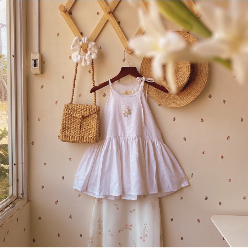 Yếm linen Ý Thơ thêu hoa - 0303Studio ✿ | BigBuy360 - bigbuy360.vn