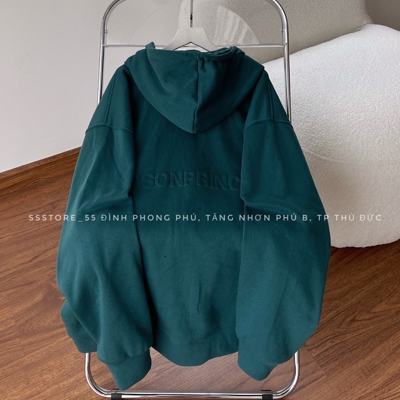 Áo khoác hoodie zip nỉ bông in chữ MASON form rộng unisex_SSSTore
