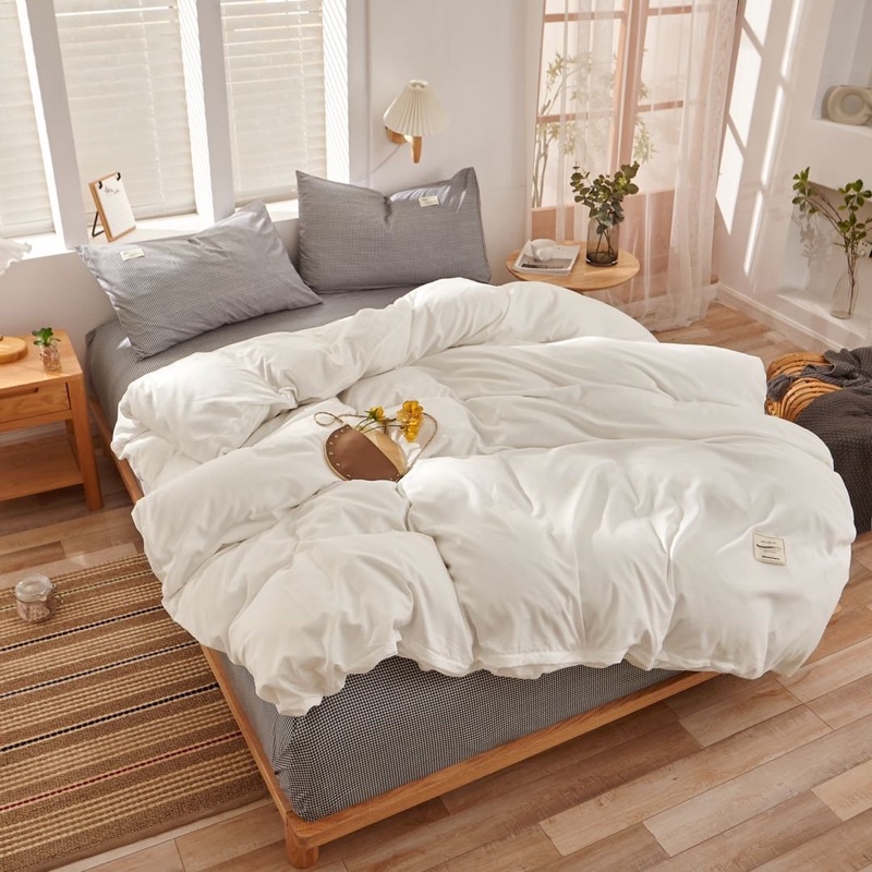 Trọn Bộ Chăn Ga gối 4 món_LOẠI 1_Chất cotton đũi dầy dặn mềm mịn thoáng mát mẫu  mới nhất