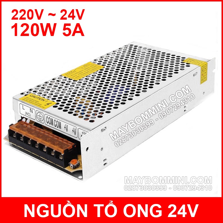 Nguồn tổ ong biến thế 220V ra 24V 5A 120W